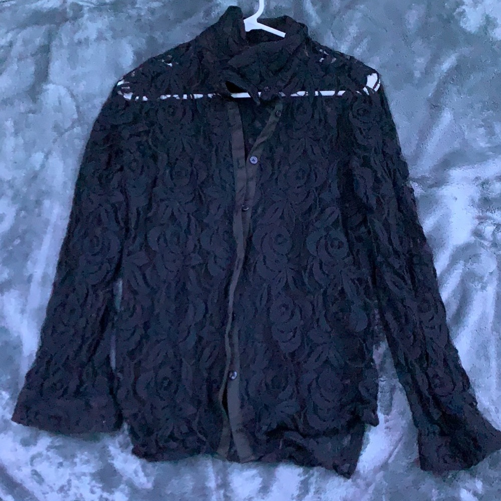 Black See through blouse